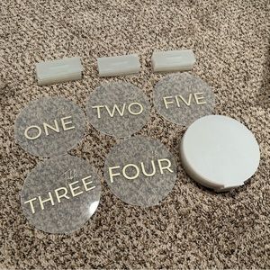 Table Number Acrylic Signs Set in Gold and Clear - Unbranded